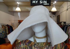 1990s Chanel White Oversized Sun Hat