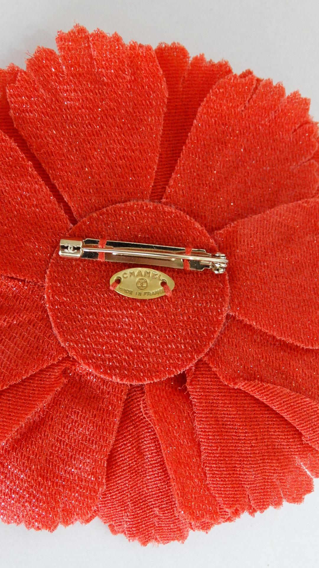 red poppy flower brooch