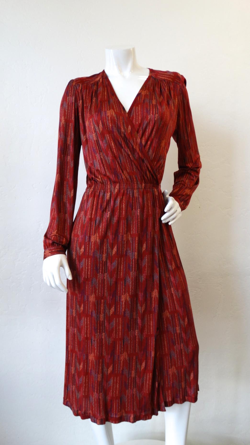 1970s Missoni Silk Wrap Dress with Rope Belt 11