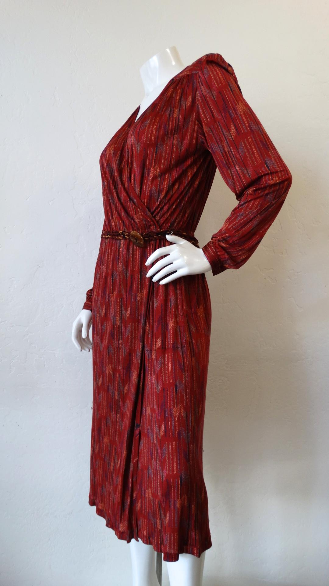 1970s Missoni Silk Wrap Dress with Rope Belt 5