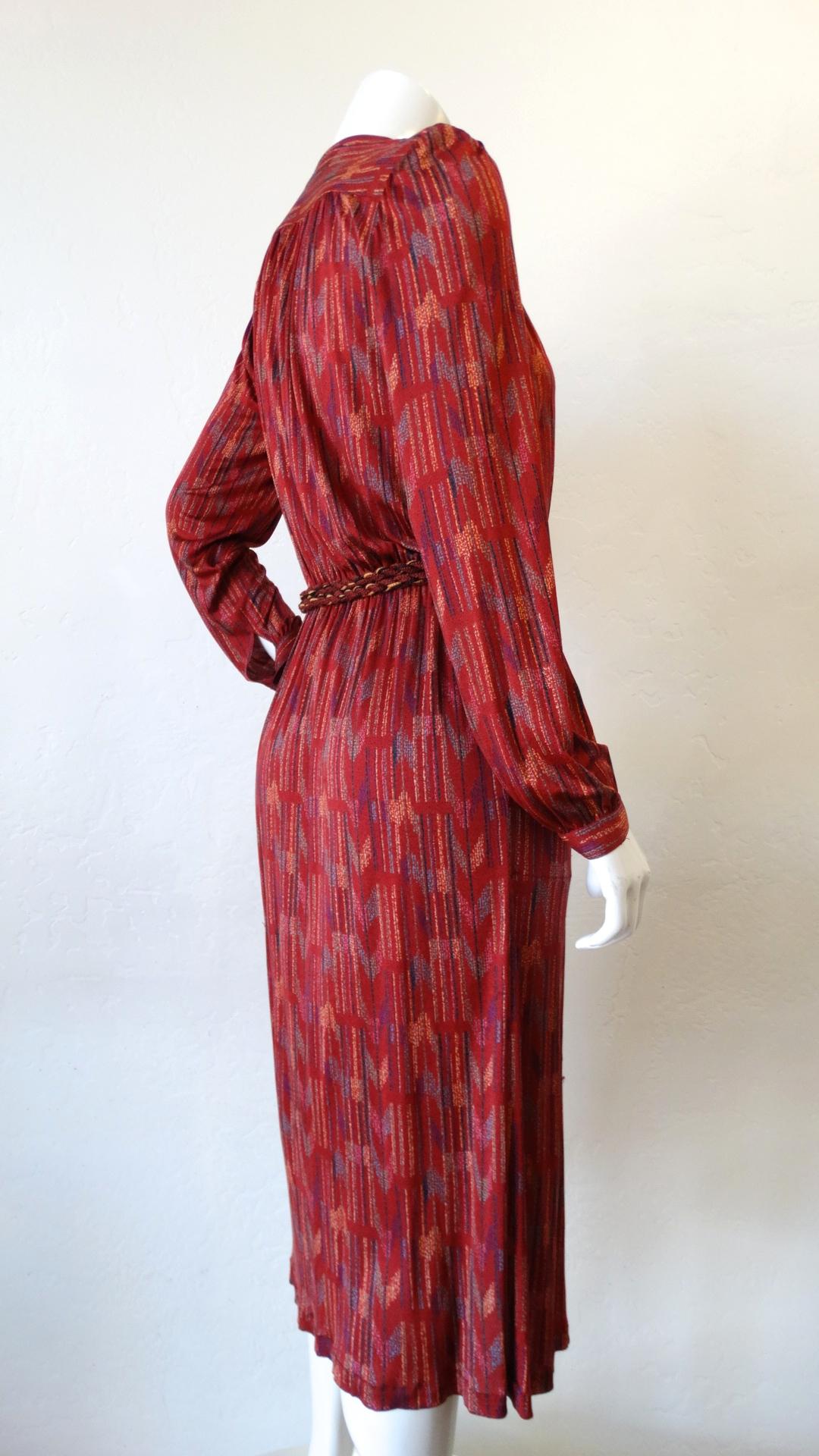 1970s Missoni Silk Wrap Dress with Rope Belt 2