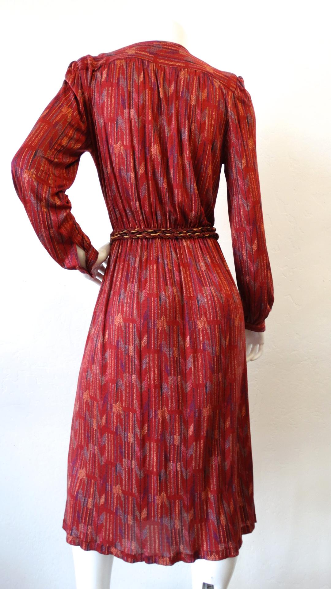 1970s Missoni Silk Wrap Dress with Rope Belt 7