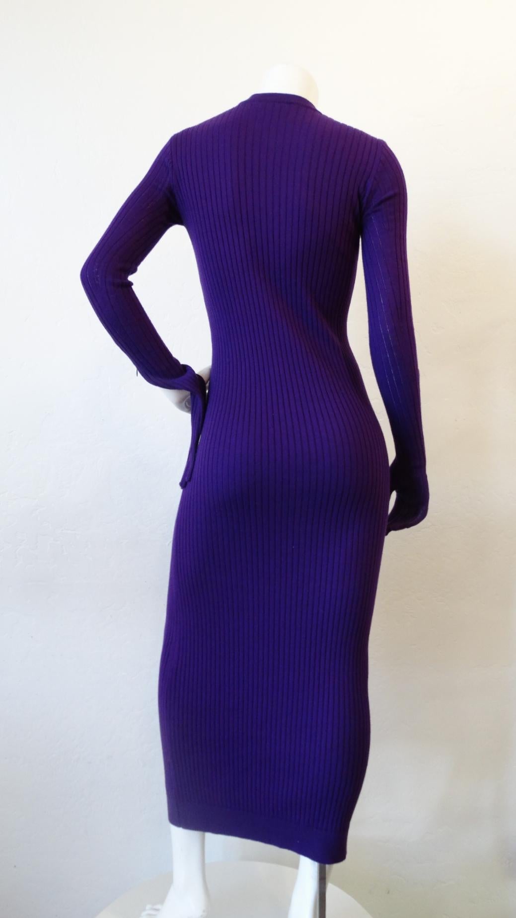 2000s Courreges Paris Ribbed Knit Glove Dress In Good Condition In Scottsdale, AZ