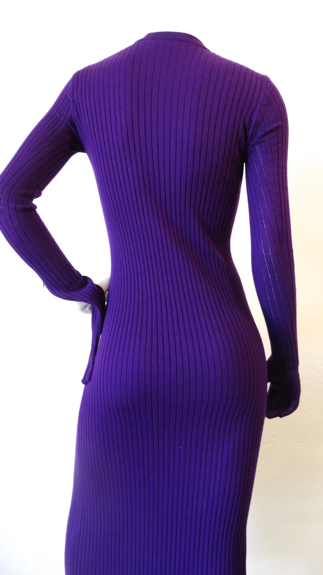 2000s Courreges Paris Ribbed Knit Glove Dress 9