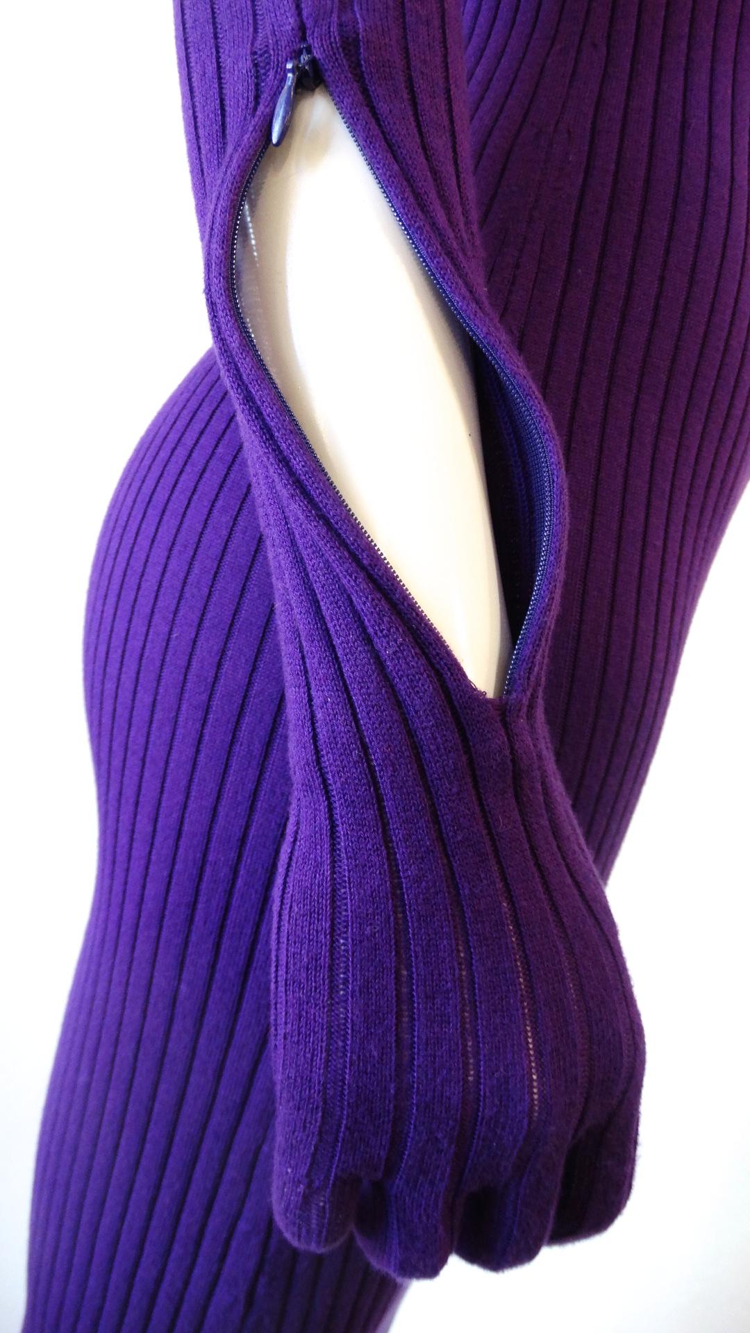 2000s Courreges Paris Ribbed Knit Glove Dress 10