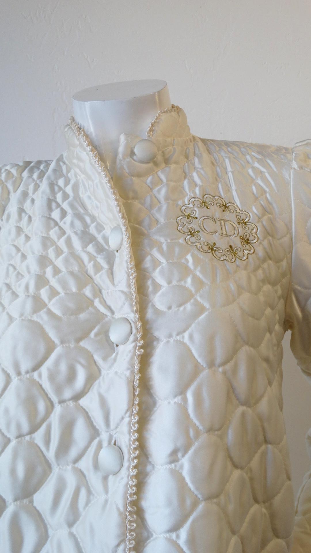 1980s Christian Dior Quilted Bed Jacket 4