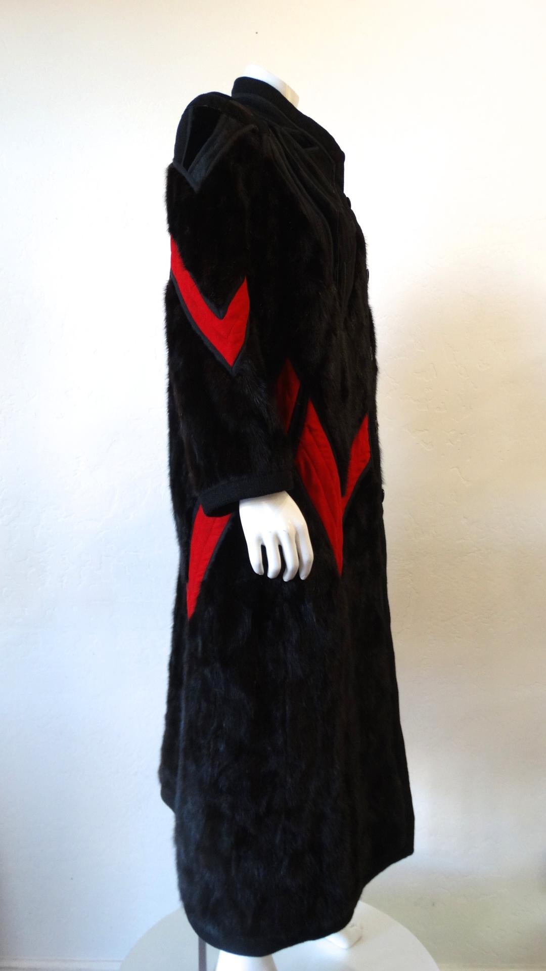 1980s Koos Van Den Akker Mink Patchwork Coat  In Good Condition For Sale In Scottsdale, AZ