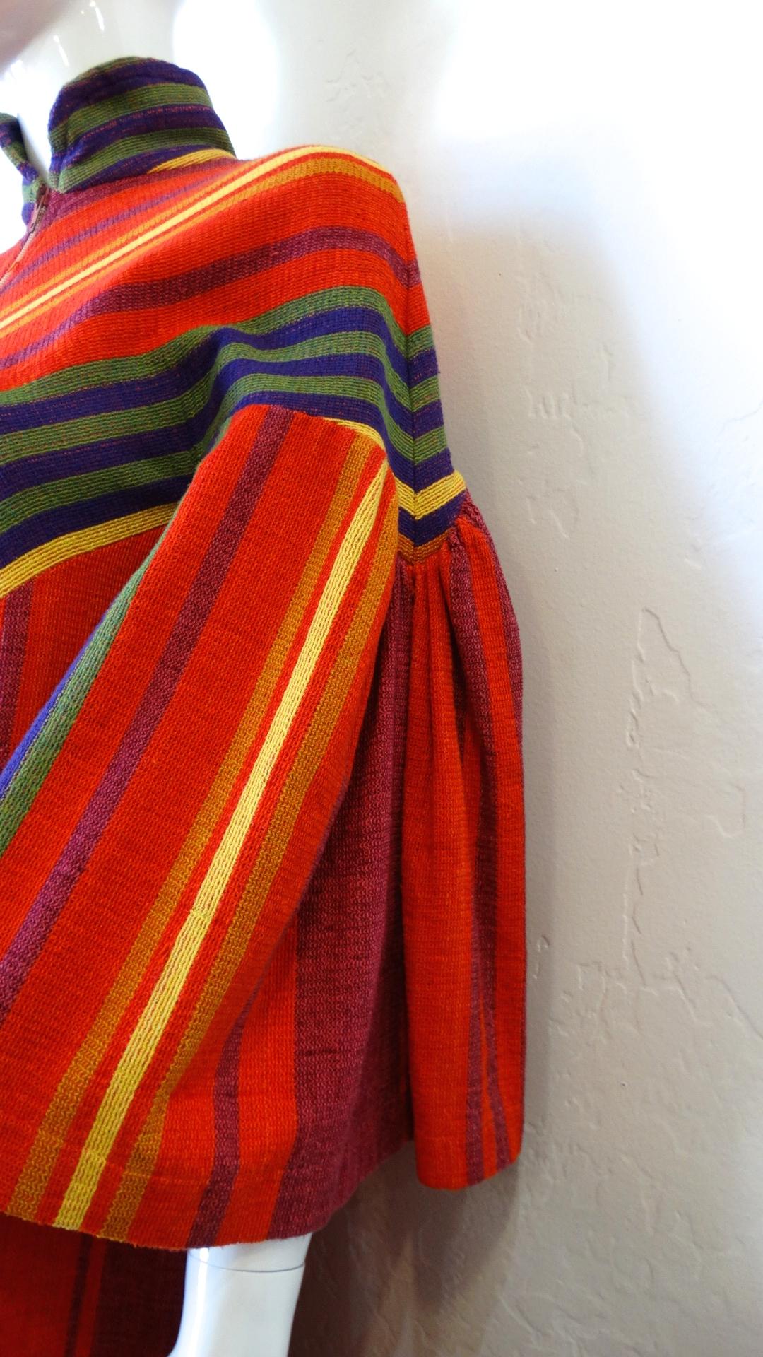 1970s Rikma Rainbow Asymmetrical Striped Zip-Up Dress  5
