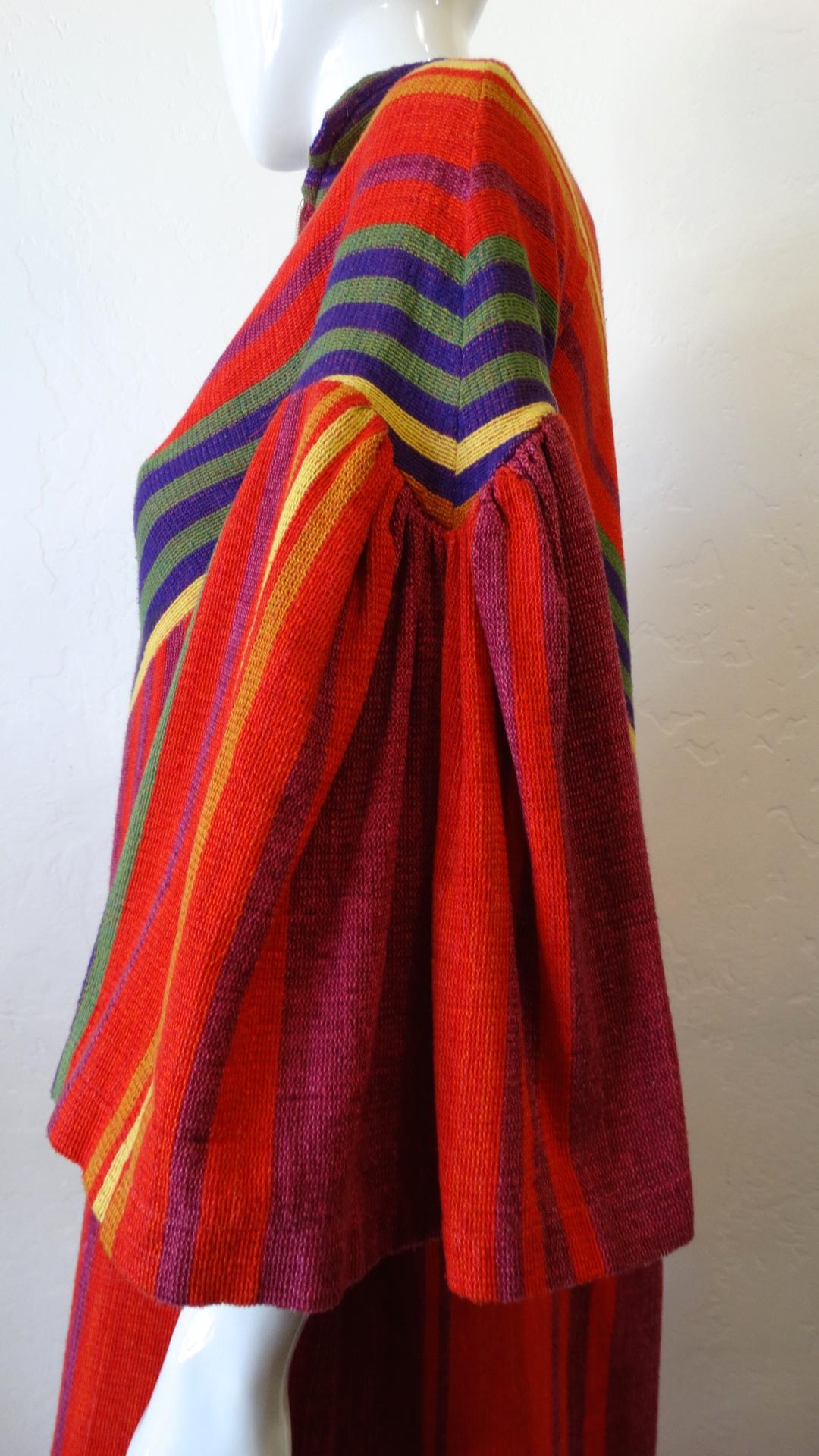 1970s Rikma Rainbow Asymmetrical Striped Zip-Up Dress  7