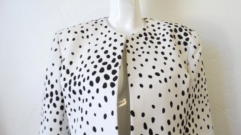 1980s Christian Dior Quilted Polka Dot Blazer For Sale at 1stDibs