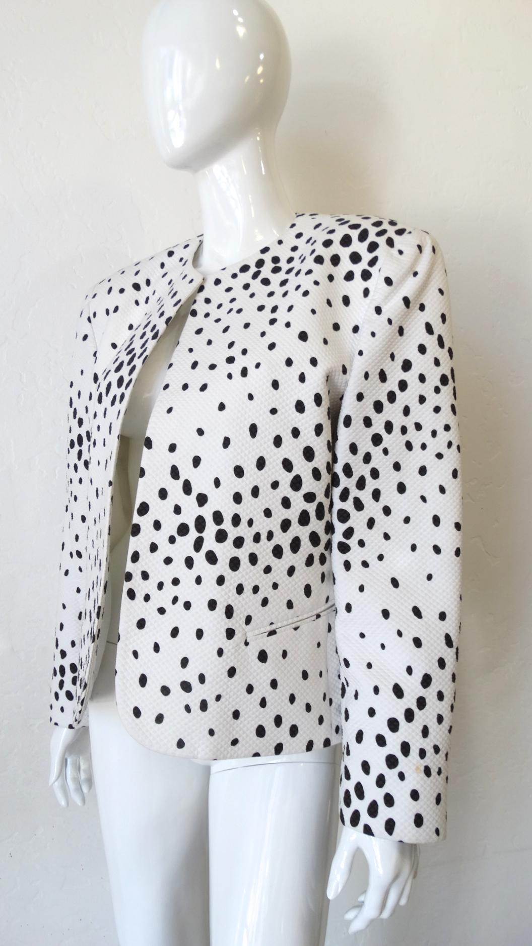 1980s Christian Dior Quilted Polka Dot Blazer  2