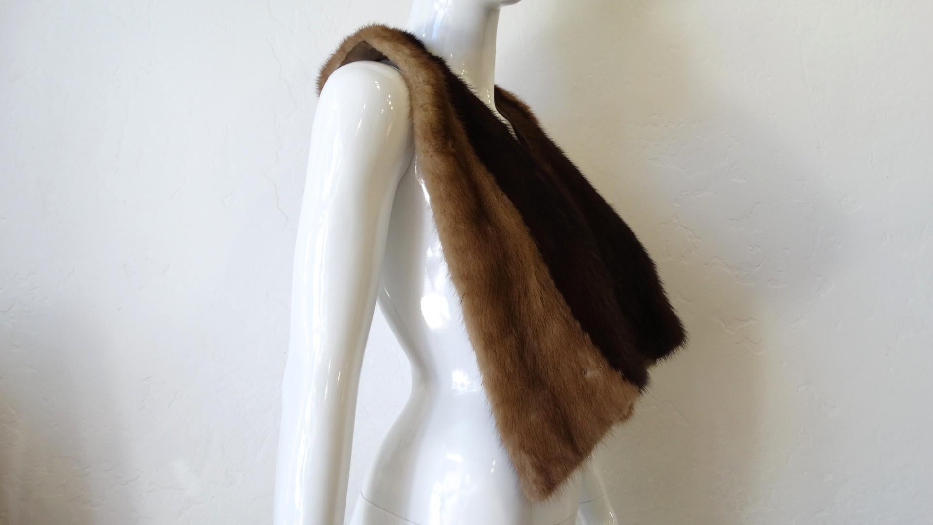 1950s Hubert de Givenchy Two-Tone Mink Fur Stole 2