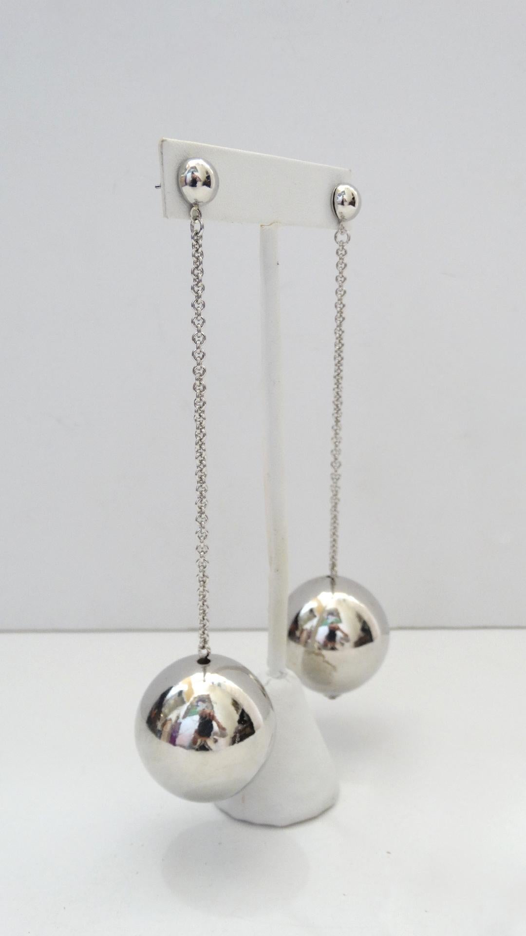 Women's or Men's Sassy Silver Plated Ball Drop Earrings 
