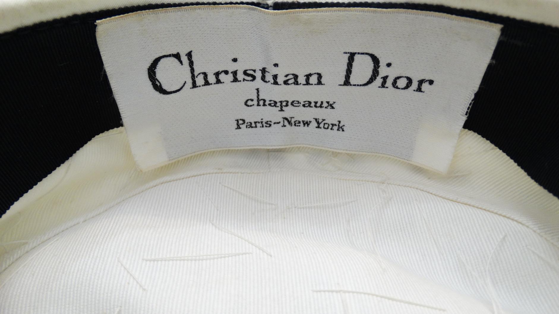 Women's 1960s Christian Dior Beaded Pill Box Silk Hat
