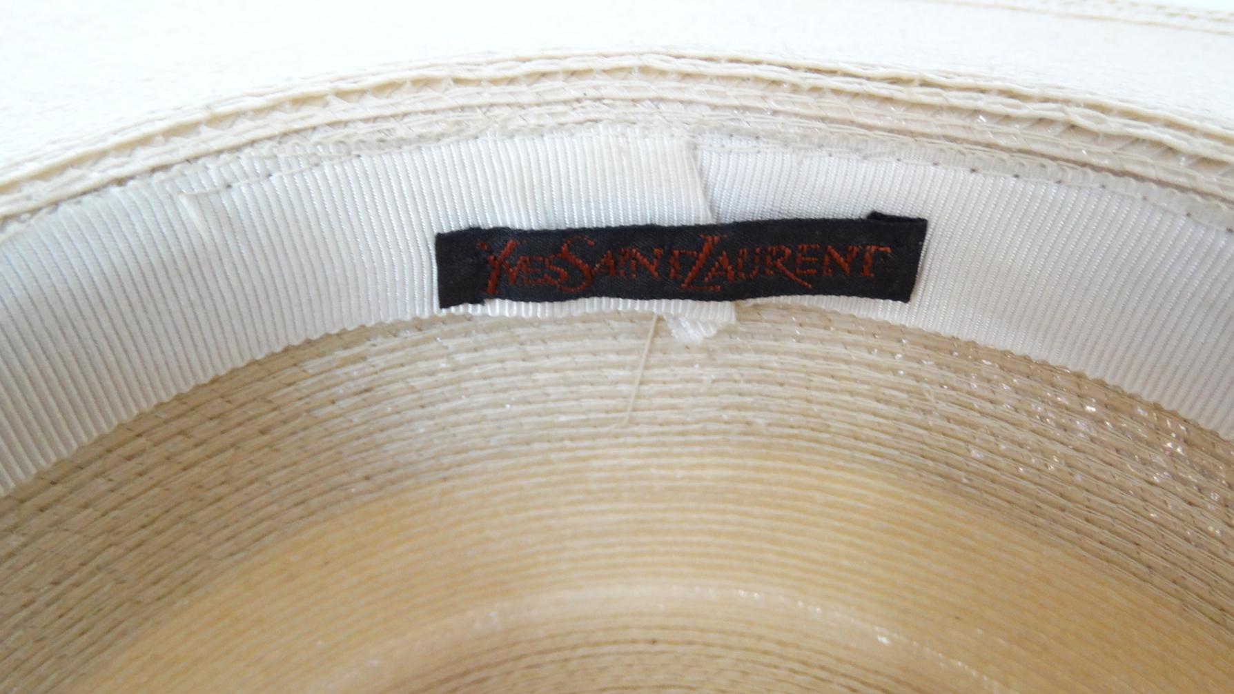 1970s Yves Saint Laurent Square Brim Boater Hat 1