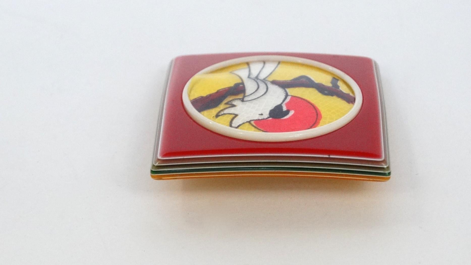 Women's or Men's 1970s Lea Stein Cockatoo Brooch