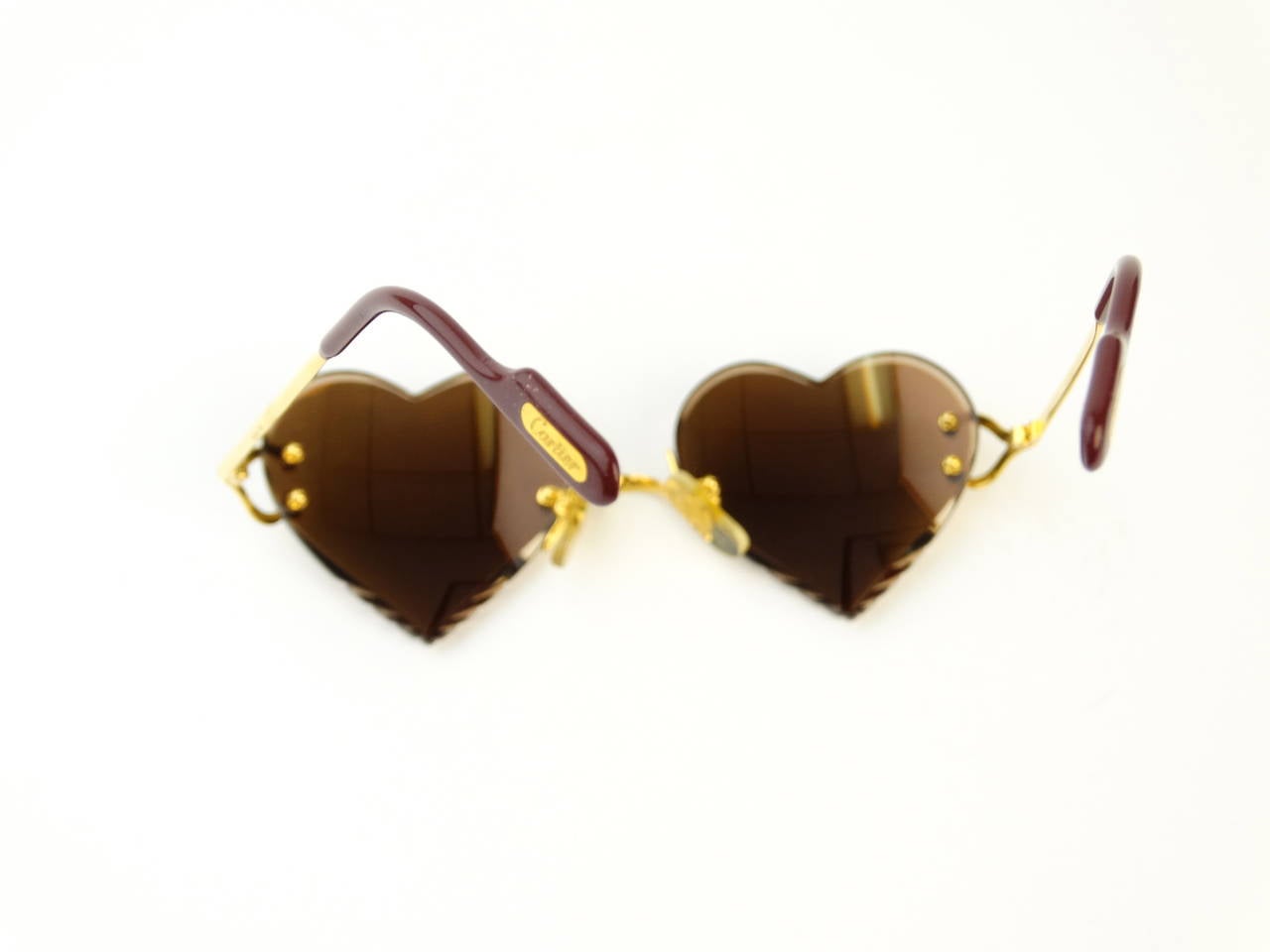 2004 Custom Cartier Amber Mirrored Heart Sunglasses 1