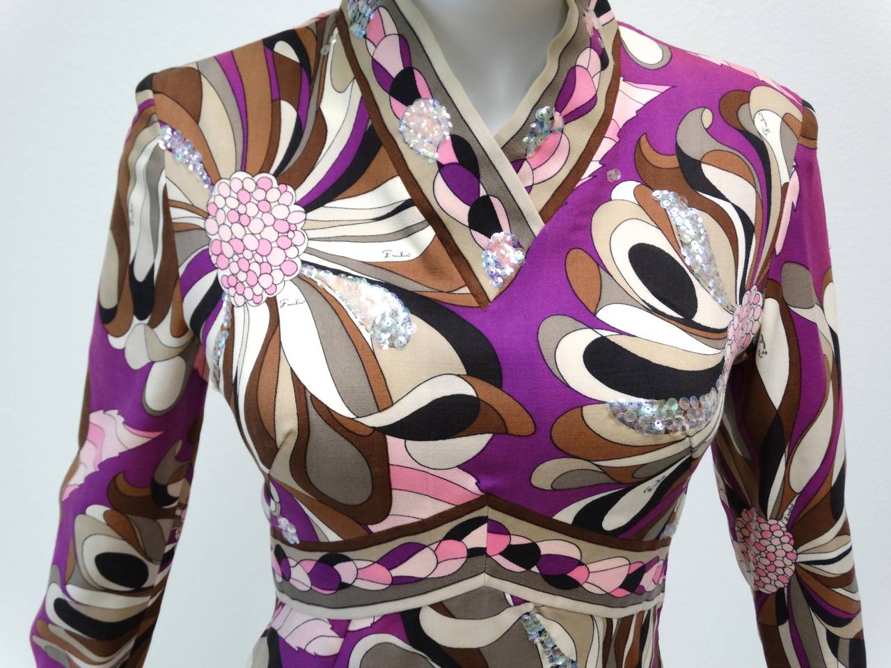 Women's 1960s Mod Emilio Pucci Wool Dress with Sequins