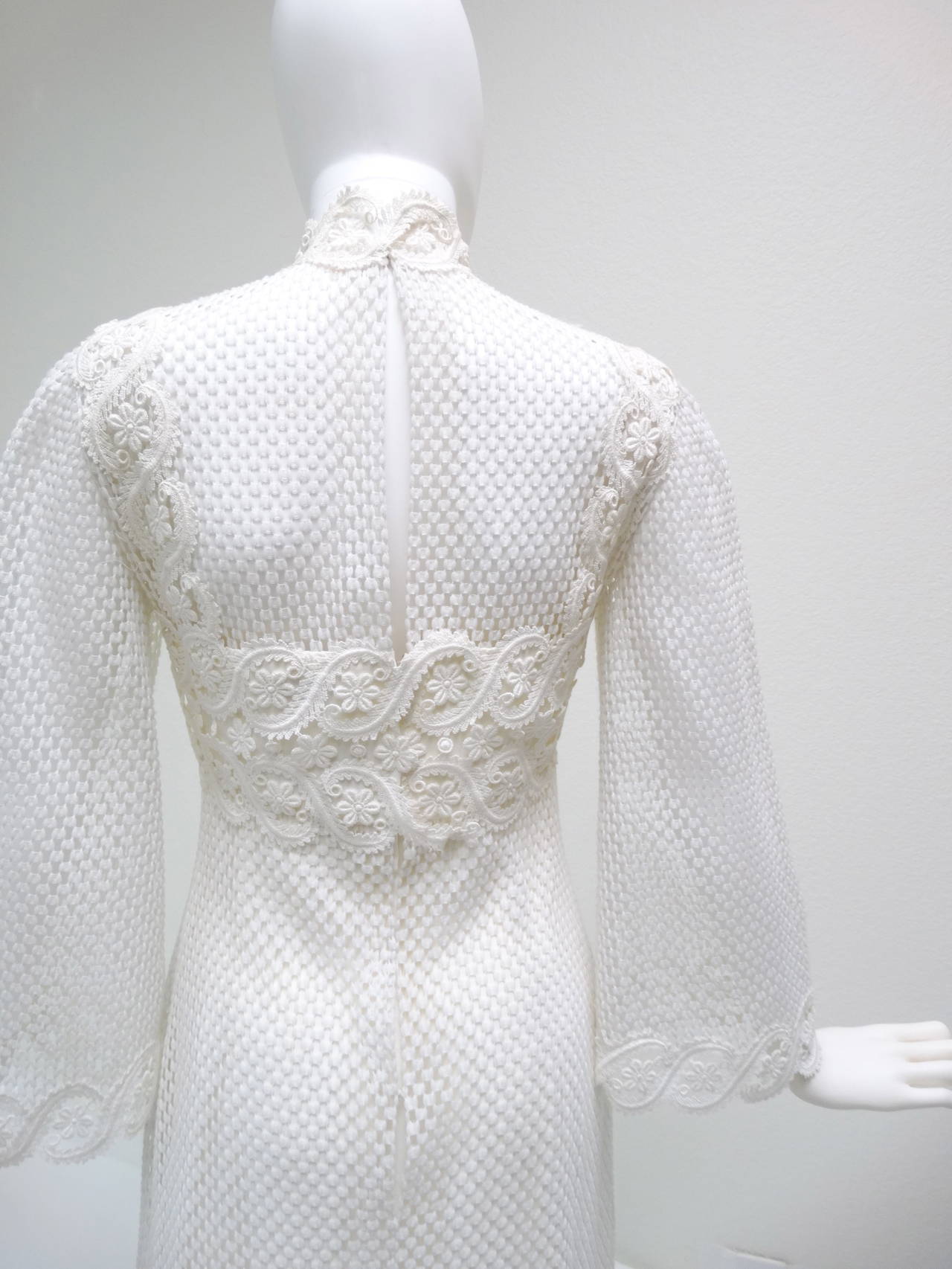 Women's 1960s Werle White Lace Maxi Dress