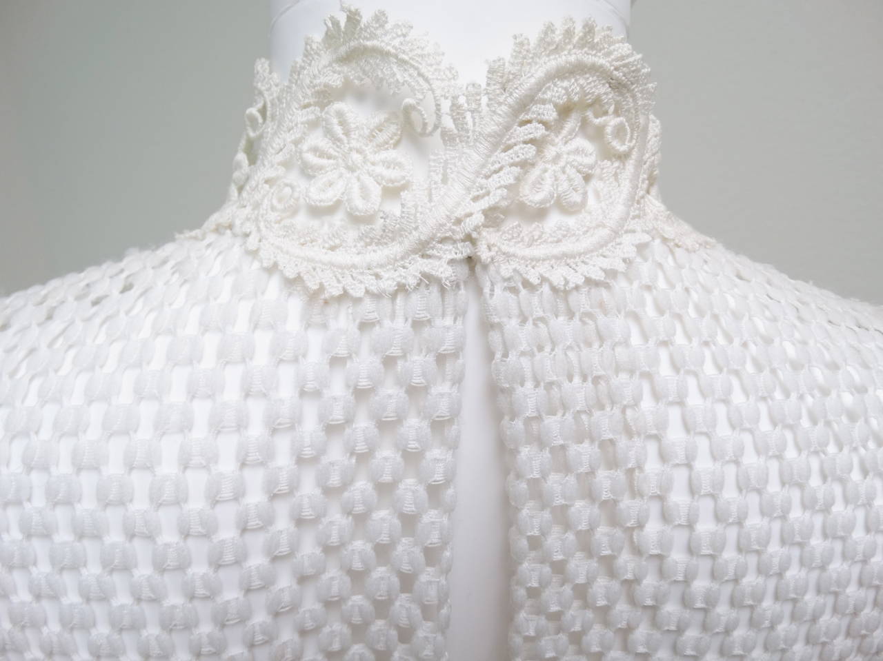 1960s Werle White Lace Maxi Dress 1
