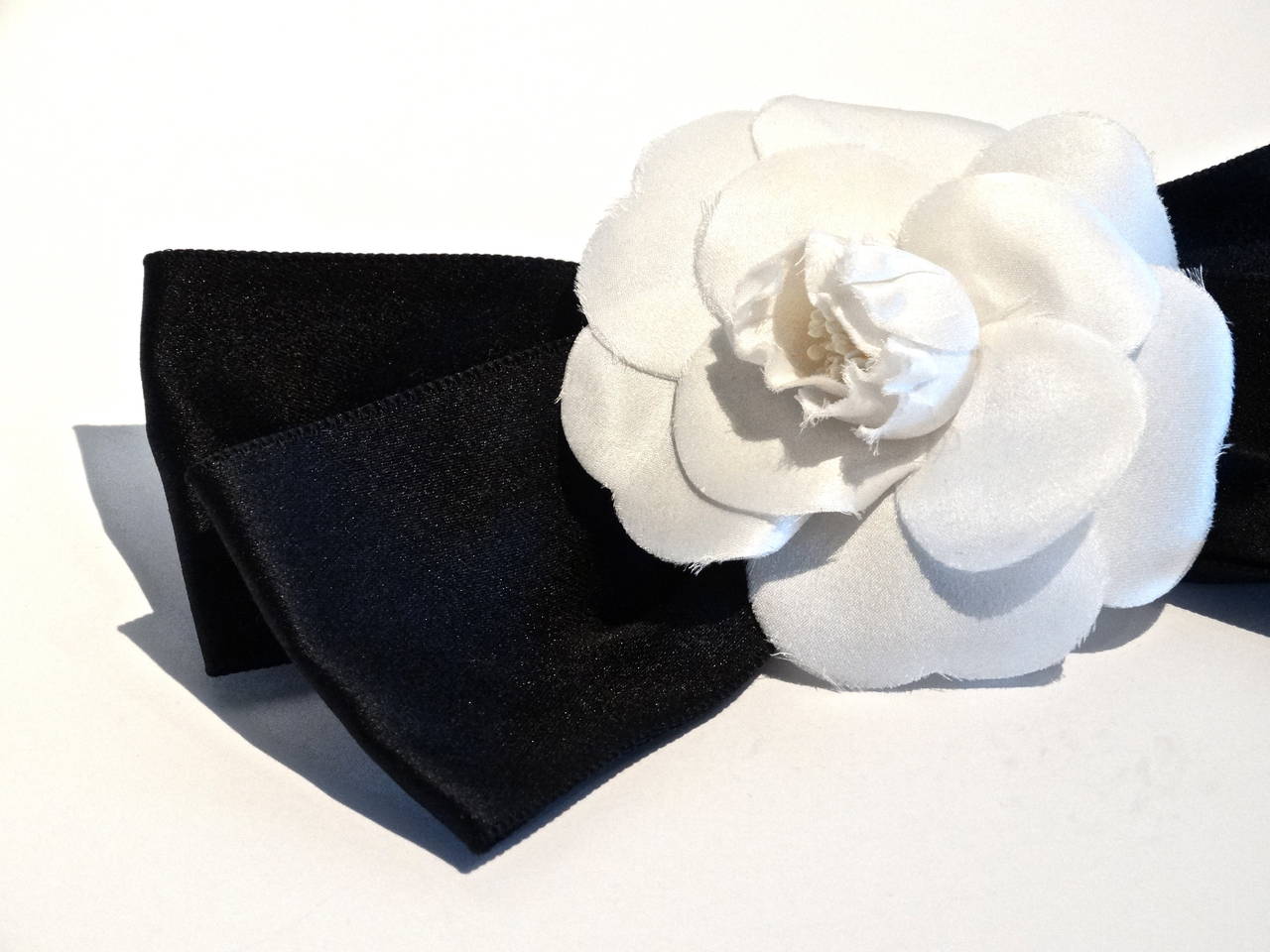 white flower barrette