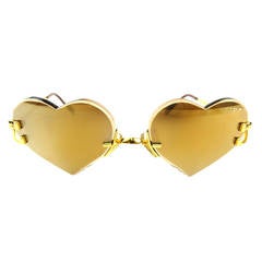 2004 Custom Cartier Amber Mirrored Heart Sunglasses