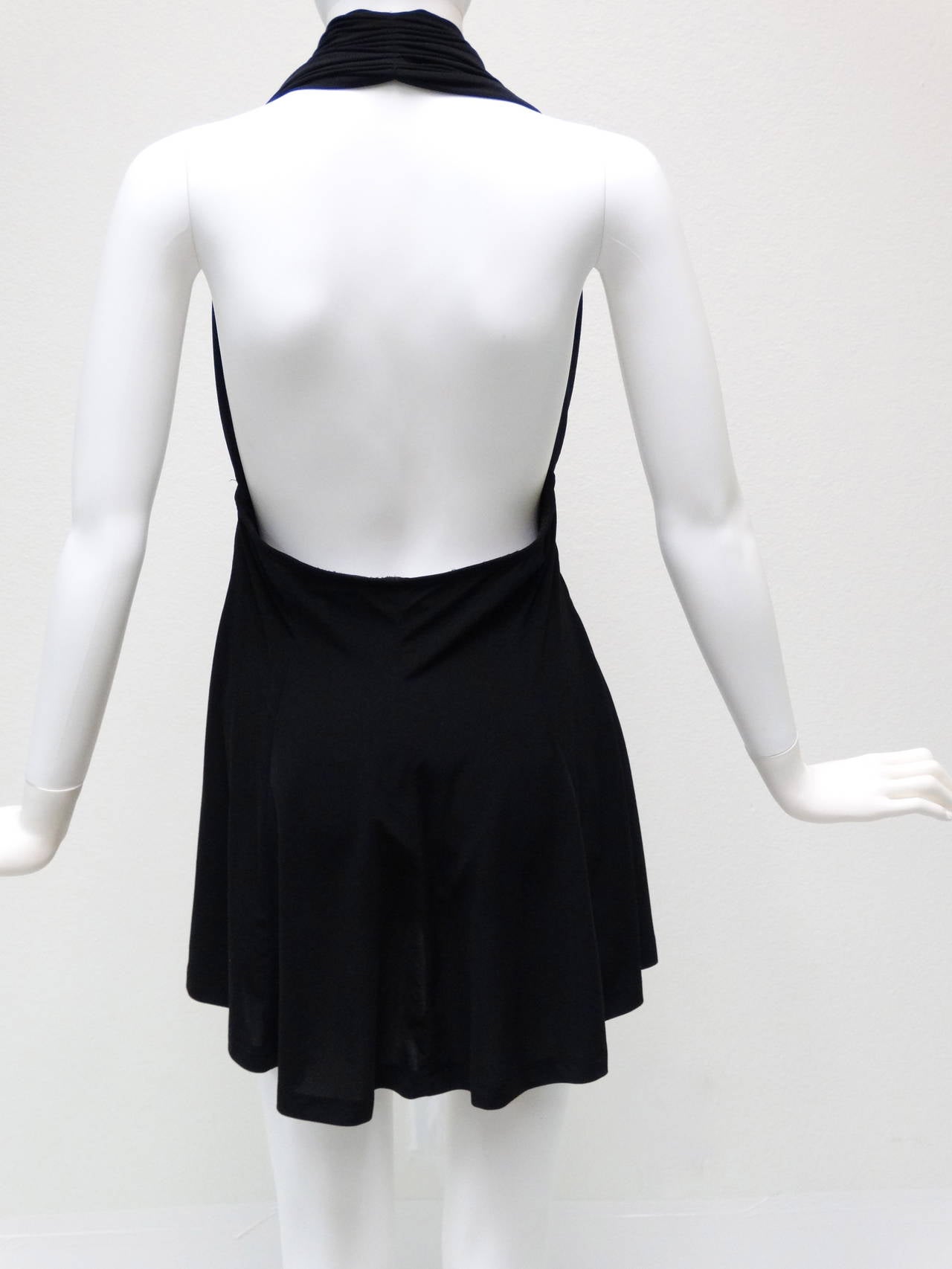 Women's 1980's Norma Kamali Omo HalterNeck Mini Dress Bodysuit