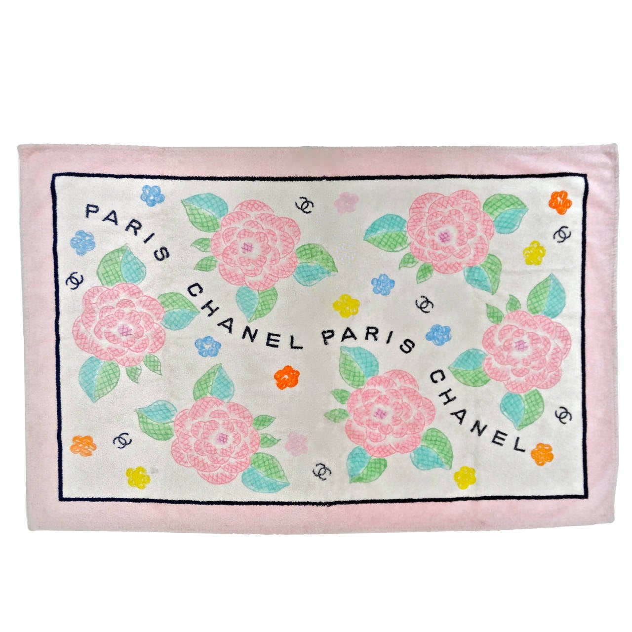 1990's Chanel Paris Camelia Beach Towel