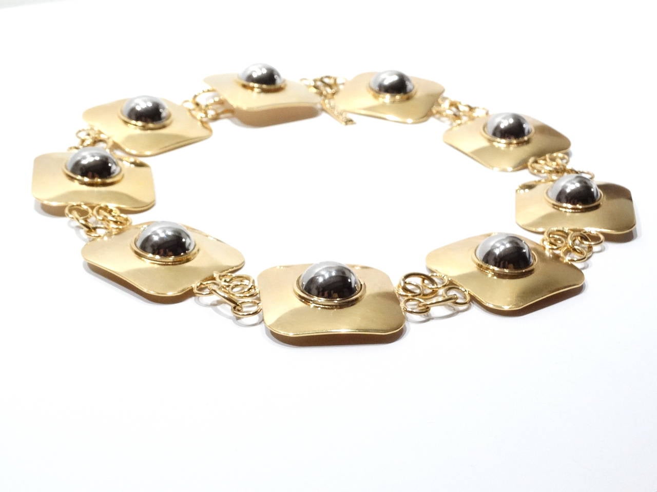 1970's Givenchy Runway Collar Two Tone Dome Necklace 1