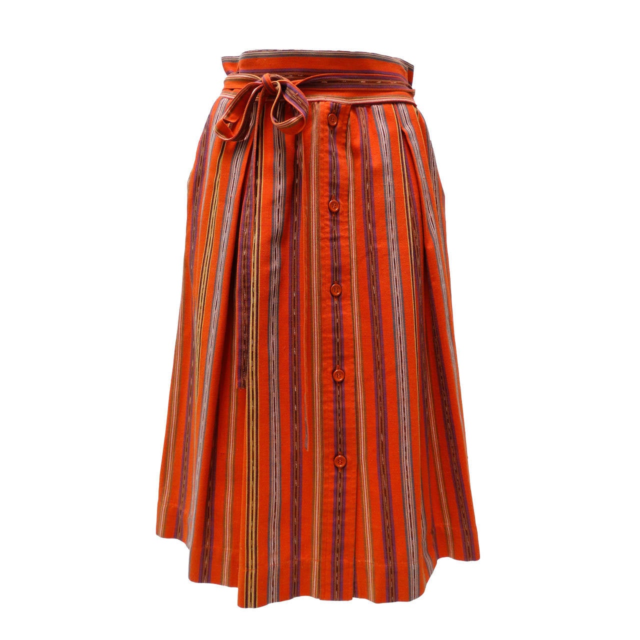 1980's Yves Saint Laurent Ethnic Striped Skirt