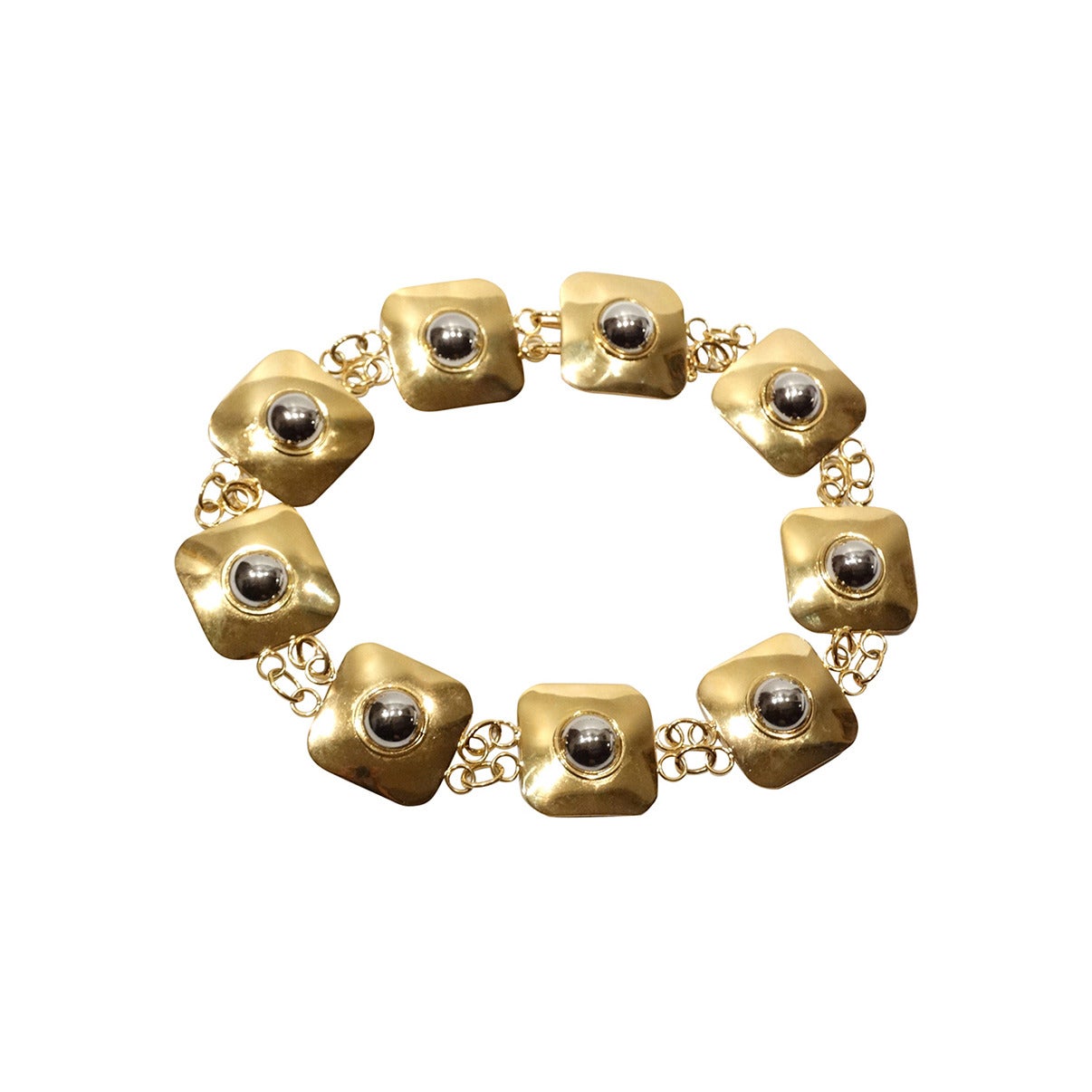 1970's Givenchy Runway Collar Two Tone Dome Necklace