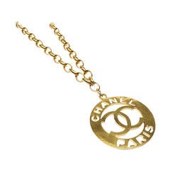 1970s Chanel PARIS Cut Out Extra Large Medallion Necklace at 1stDibs ...