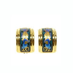 9115 auth HERMES Clip Earrings 1980's