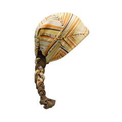 1970s Lanvin Paris Silk Scarf with Wheat Motif 1
