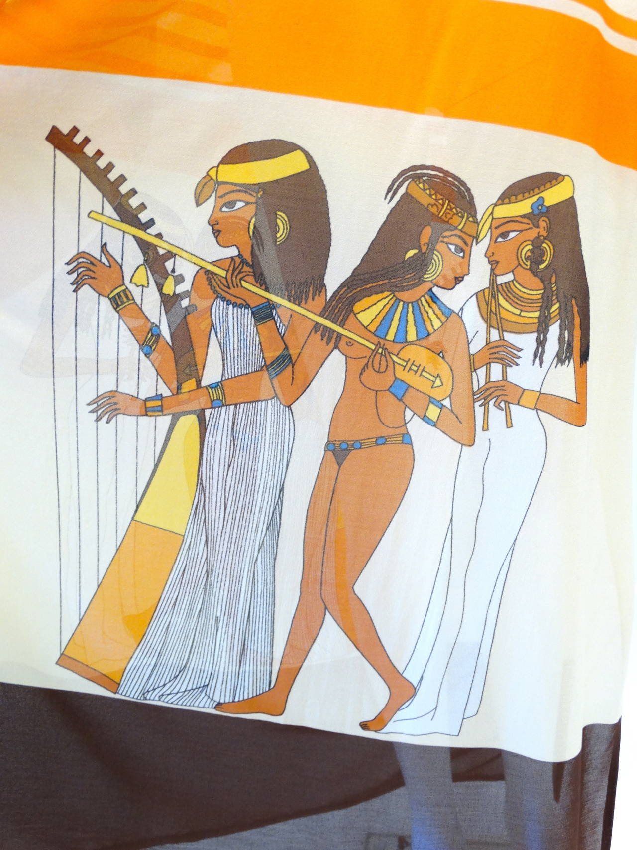 1970s Gottex Egyptian Revival Kaftan Dress 4