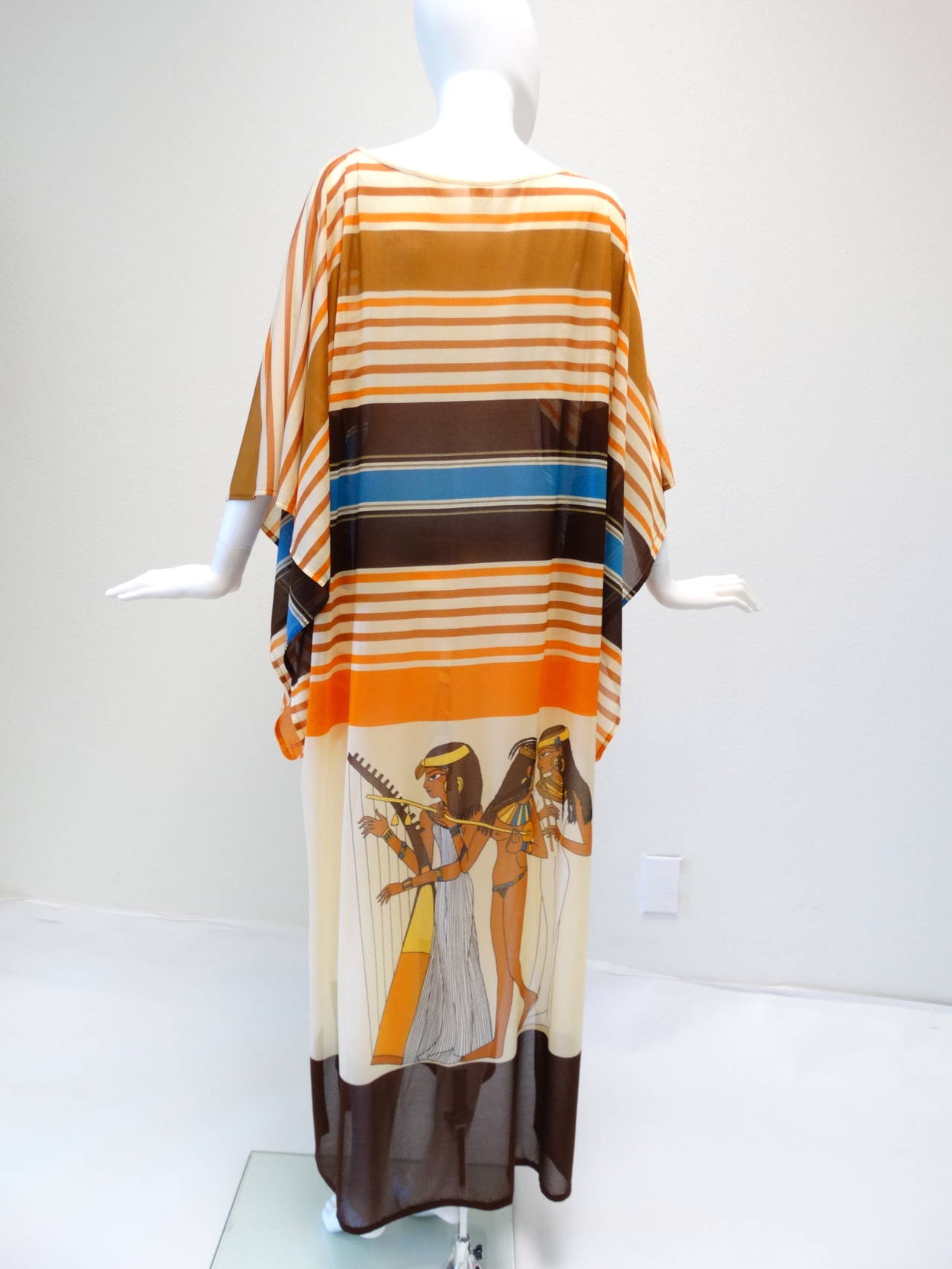 Women's 1970s Gottex Egyptian Revival Kaftan Dress