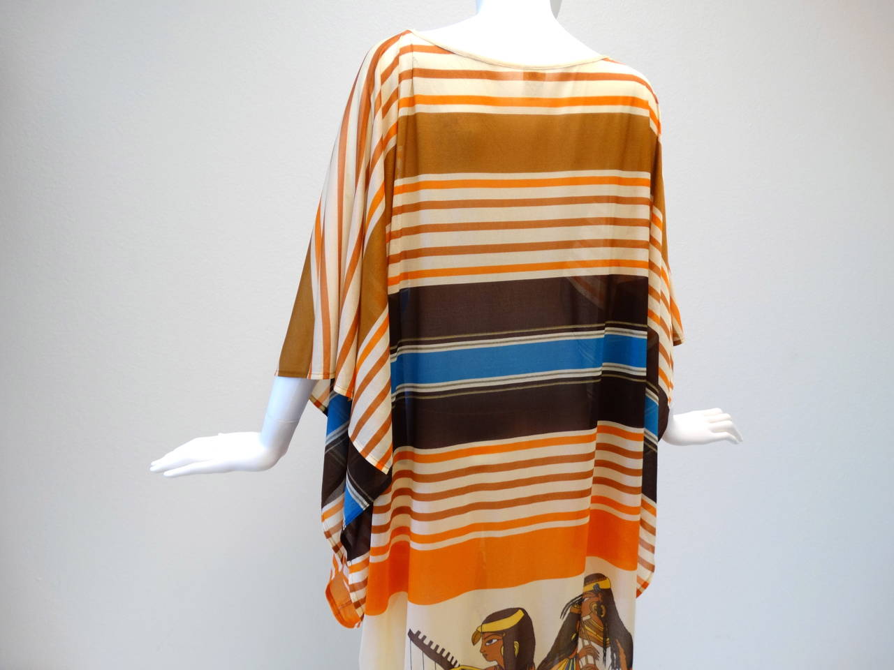 1970s Gottex Egyptian Revival Kaftan Dress 2