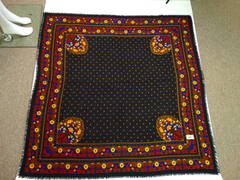 1970s Yves Saint Laurent "Moroccan Print" Wool Challis Shawl
