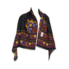 1970s Yves Saint Laurent "Moroccan Print" Wool Challis Shawl 7