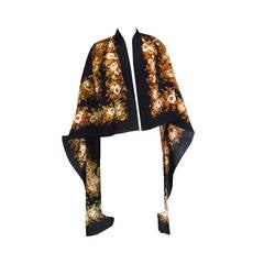 1970s Yves Saint Laurent "French Roses" Wool Challis Shawl 7