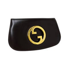 Vintage 1970s Gucci "Blondie" Dark Brown Clutch