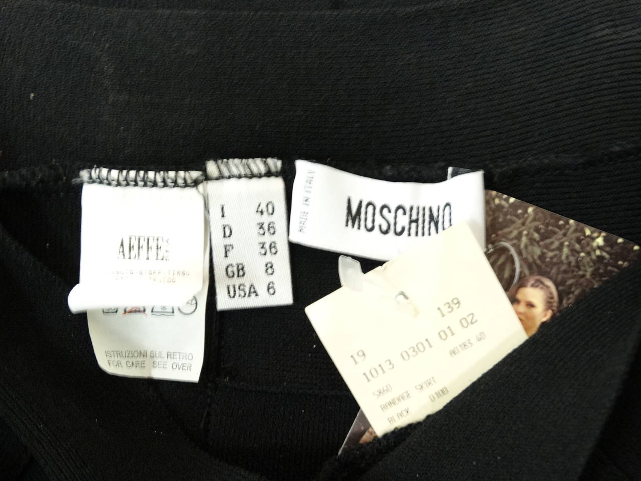 Black 1990s Moschino Roman CarWash Bandage Skirt