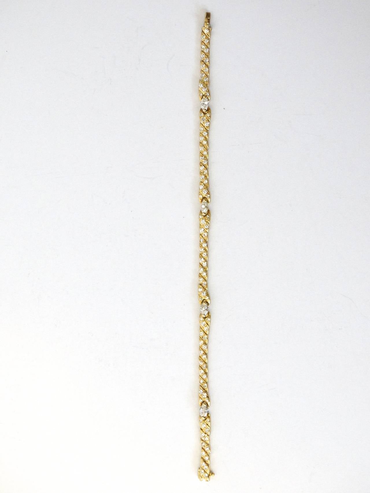Women's Van Cleef & Arpels Marquise Diamond Gold Bracelet