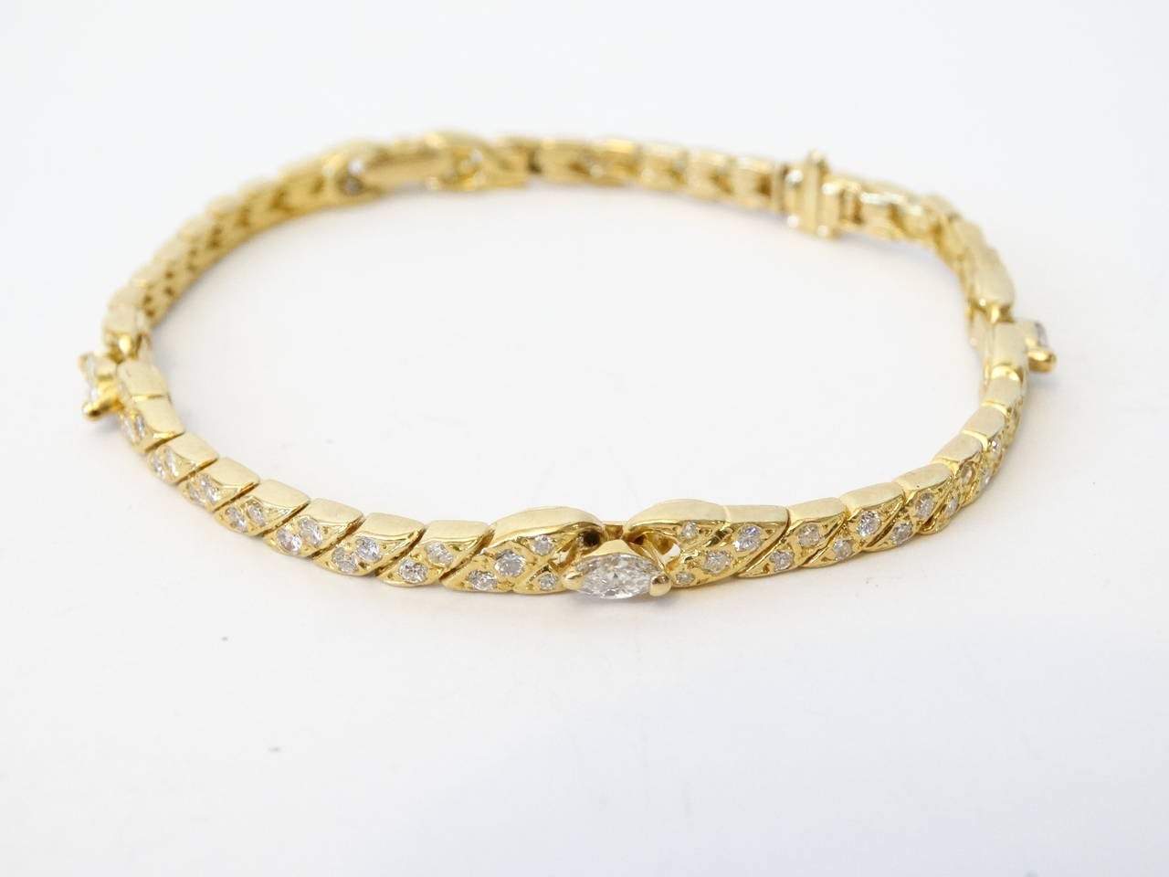 Van Cleef & Arpels Marquise Diamond Gold Bracelet 2