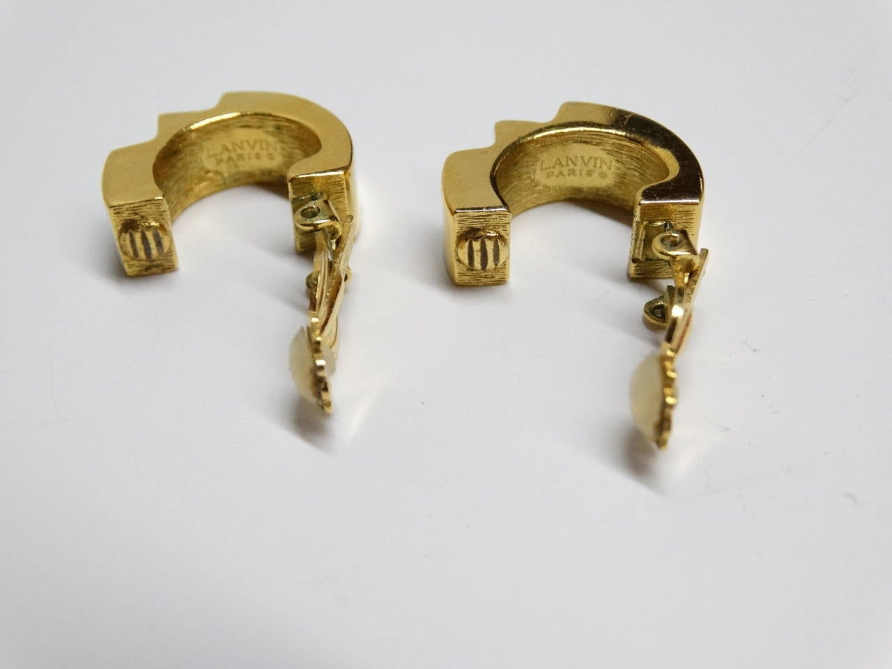 Modern 1970s Lanvin Two-Tone Bolt Earrings