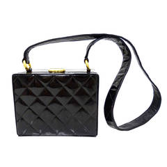 Vintage 1990s Chanel Patent Leather "Box Frame" Handbag