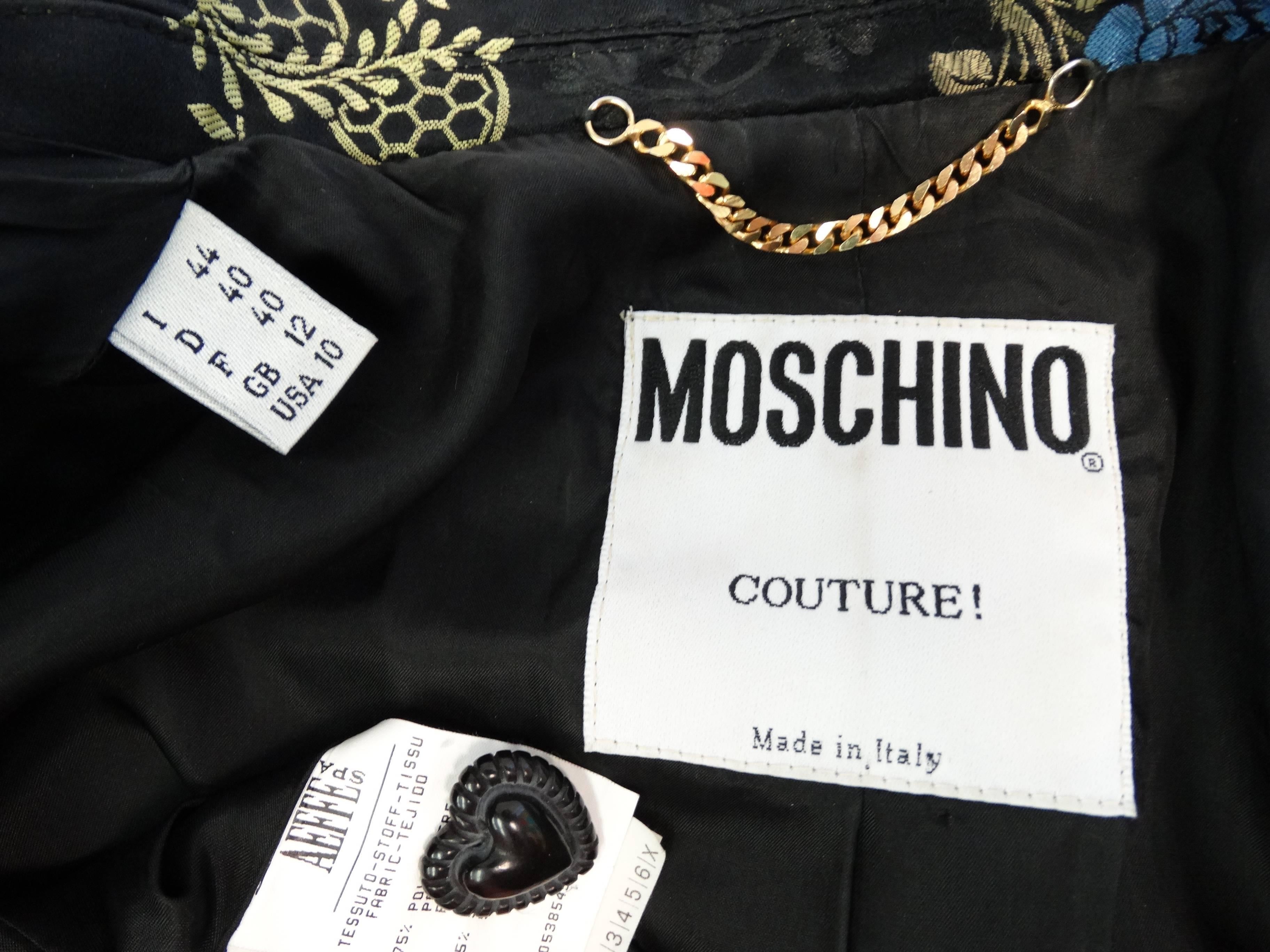 Black 1990s Moschino Couture Silk Evening Jacket 