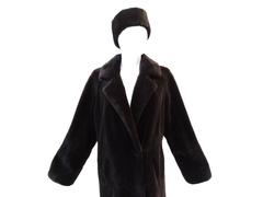 Michael Kors Full Length Sheared Mink Coat with Headwrap