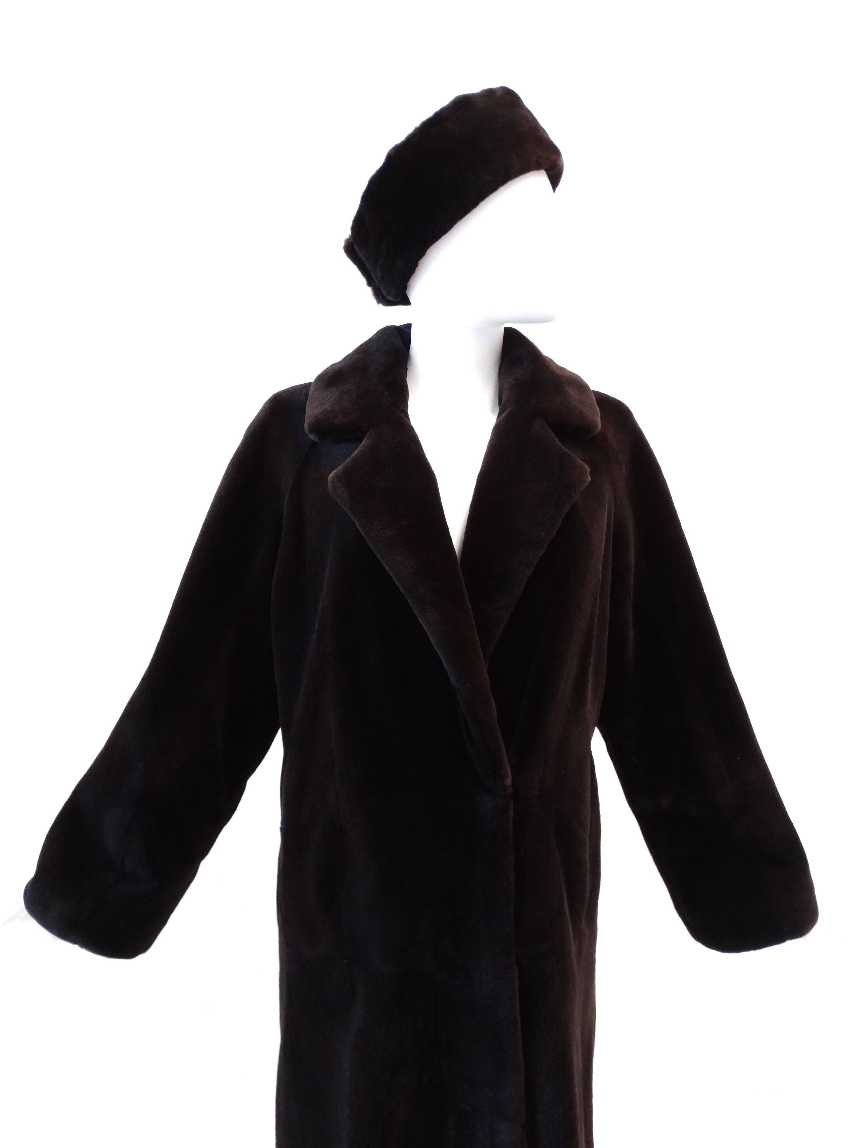 Michael Kors Full Length Sheared Mink Coat with Headwrap 1