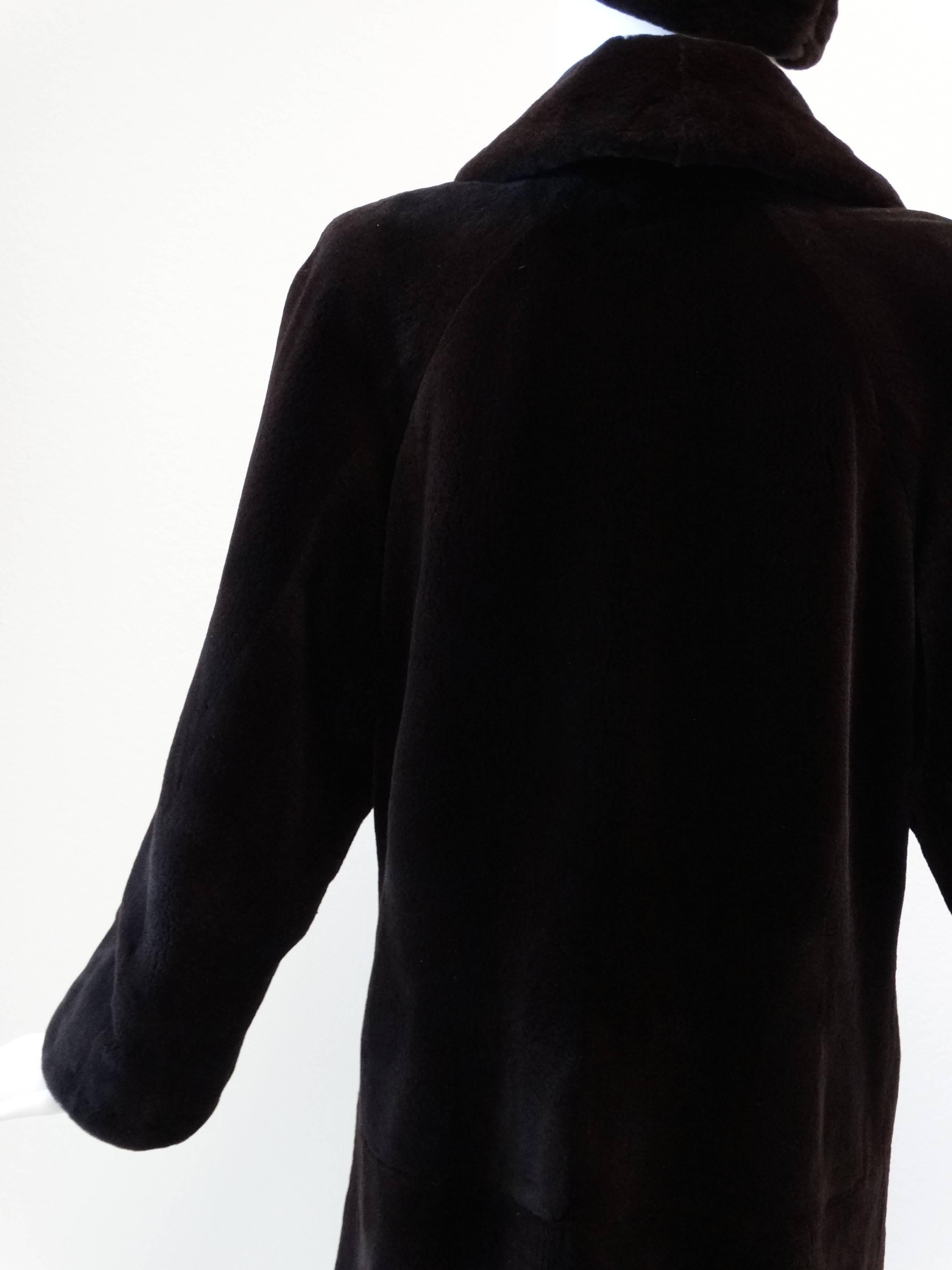 Michael Kors Full Length Sheared Mink Coat with Headwrap 4